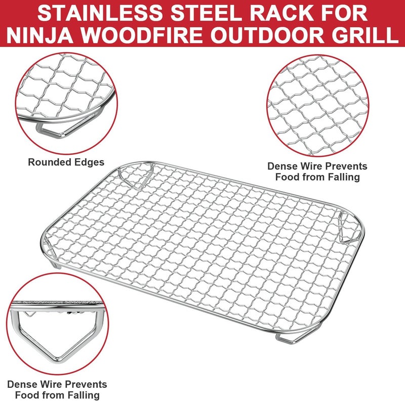 GLOWYE Griddle Plate and Rack for Ninja Woodfire Outdoor Grills OG700 Series, Non-Stick Flat Top Griddle Plate for Ninja XSKGRDPLT Woodfire OG701 OG751 Accessories, Insert - Image 4